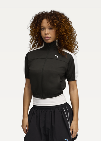 Олімпійка жіноча PUMA T7 Short Sleeve Jacket чорного кольору