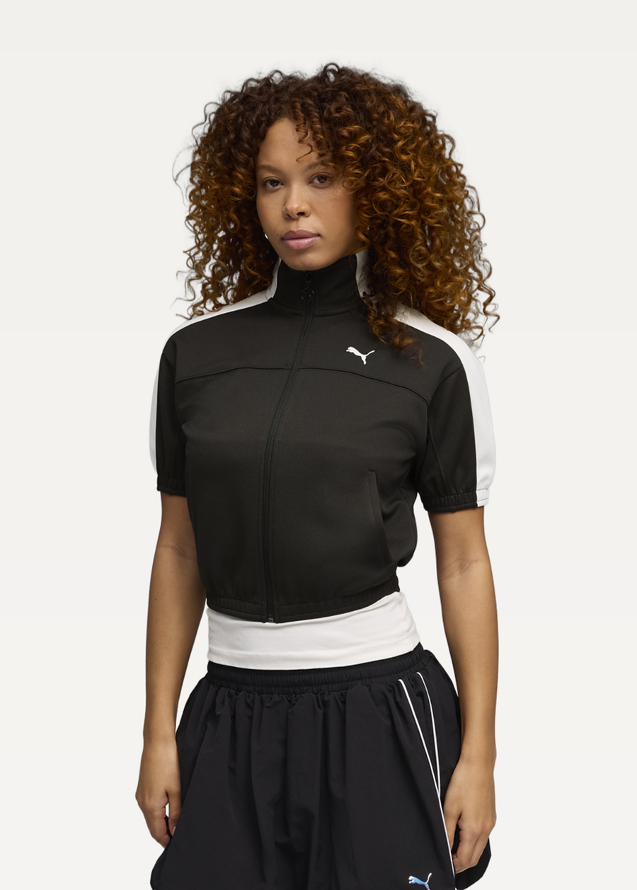 Олімпійка жіноча PUMA T7 Short Sleeve Jacket чорного кольору