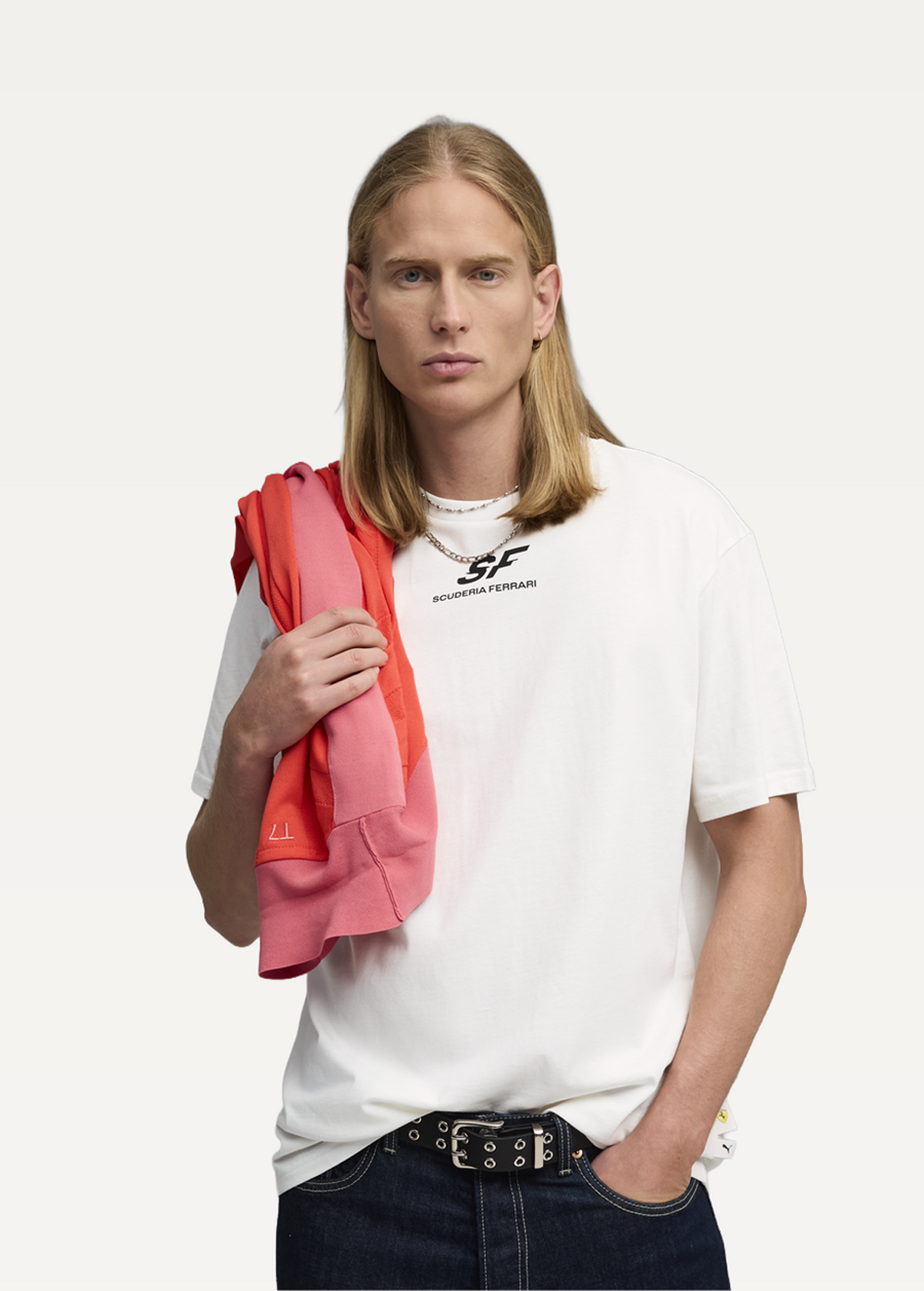 Футболка чоловіча PUMA Ferrari Car Graphic Tee II белого цвета