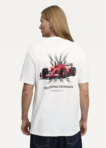 Футболка чоловіча PUMA Ferrari Car Graphic Tee II білого кольору