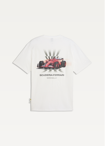 Футболка чоловіча PUMA Ferrari Car Graphic Tee II белого цвета