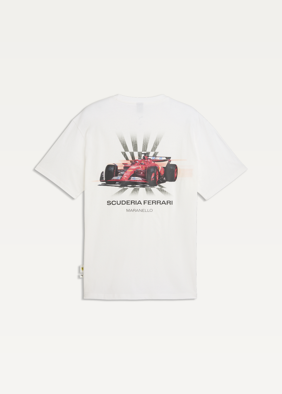 Футболка чоловіча PUMA Ferrari Car Graphic Tee II белого цвета