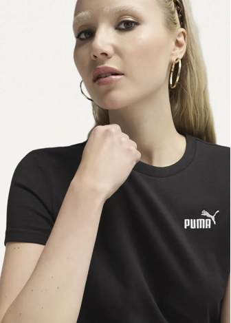 Футболка женская PUMA ESS Small No. 1 Logo Tee черного цвета