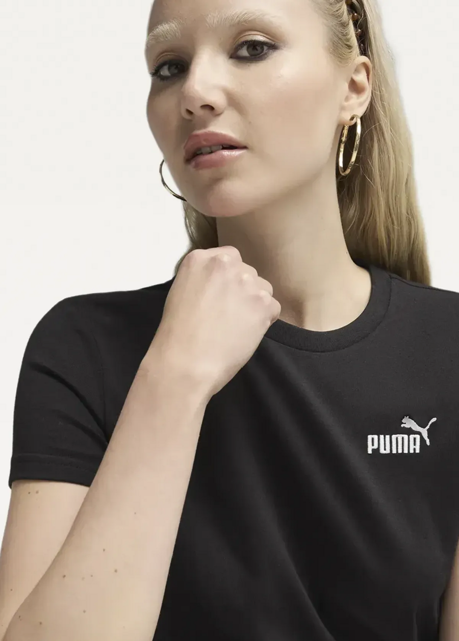 Футболка женская PUMA ESS Small No. 1 Logo Tee черного цвета