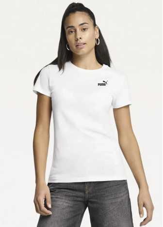 Футболка женская PUMA ESS Small No. 1 Logo Tee белого цвета