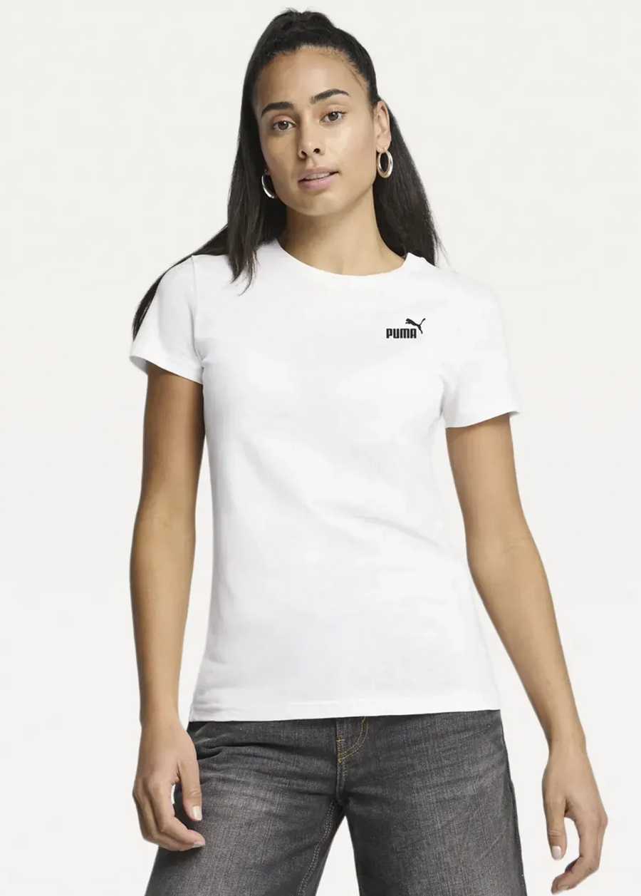 Футболка женская PUMA ESS Small No. 1 Logo Tee белого цвета