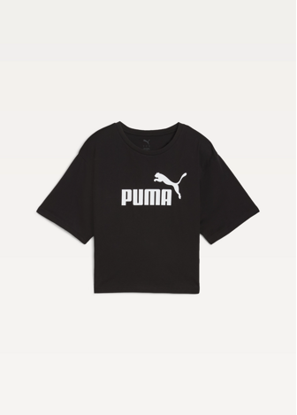 Футболка женская PUMA ESS Cropped No. 1 Logo Tee черного цвета