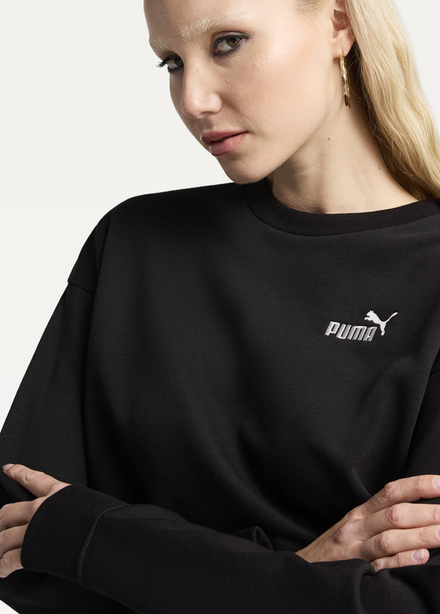 Світшот жіночий PUMA ESS No.1 Logo Relaxed Crew чорного кольору