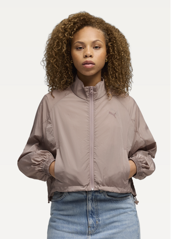 Женская спортивная куртка PUMA HER Relaxed Full-Zip Woven J Sandstone