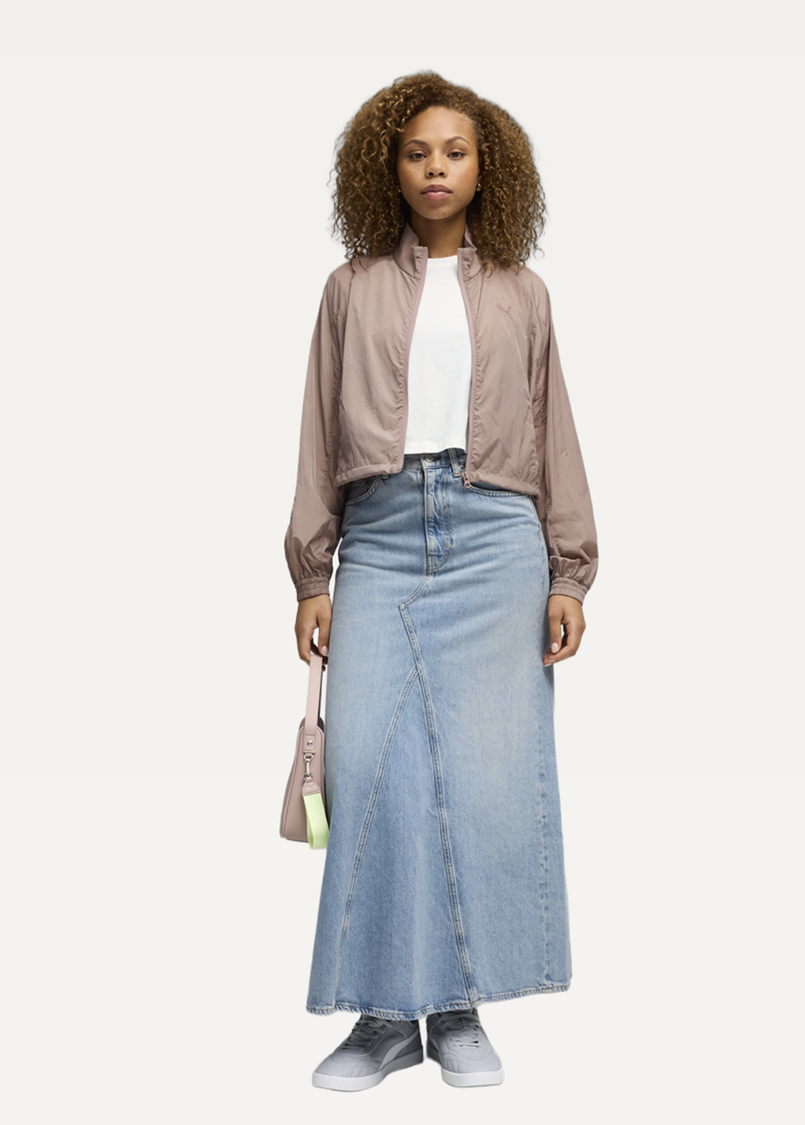 Женская спортивная куртка PUMA HER Relaxed Full-Zip Woven J Sandstone