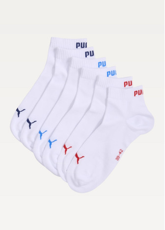 Шкарпетки PUMA UNISEX QUARTER PLAIN (3 пари) Unisex  White / Red / Blue