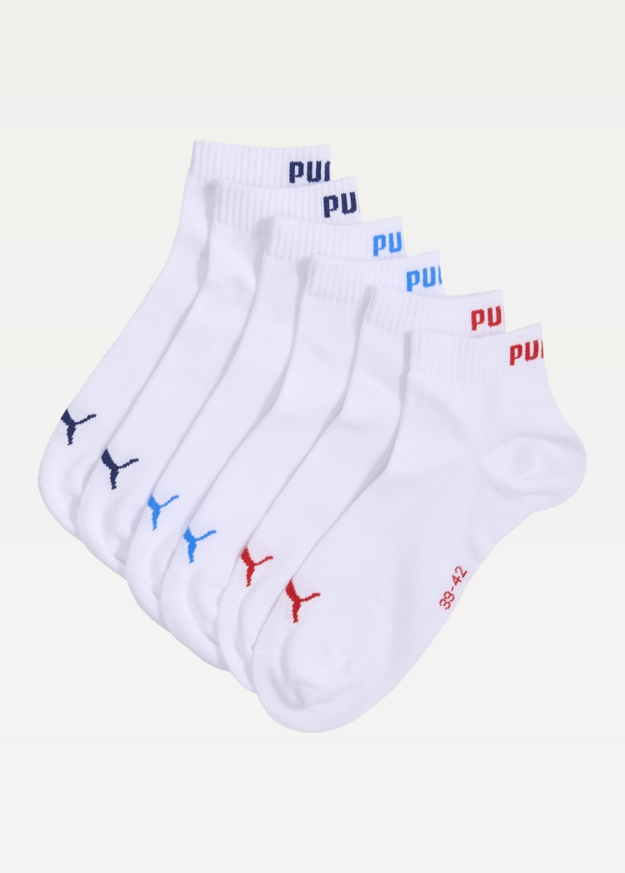 Шкарпетки PUMA UNISEX QUARTER PLAIN (3 пари) Unisex  White / Red / Blue