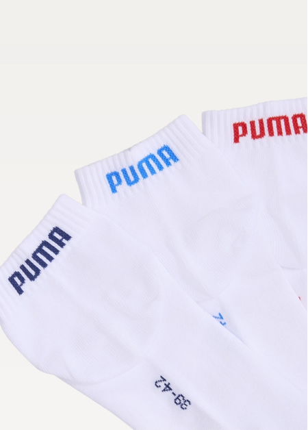 Шкарпетки PUMA UNISEX QUARTER PLAIN (3 пари) Unisex  White / Red / Blue