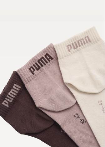 Шкарпетки PUMA UNISEX QUARTER PLAIN (3 пари) Unisex Neutral / Brown