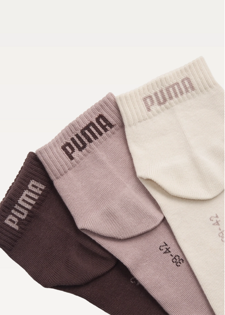 Шкарпетки PUMA UNISEX QUARTER PLAIN (3 пари) Unisex Neutral / Brown