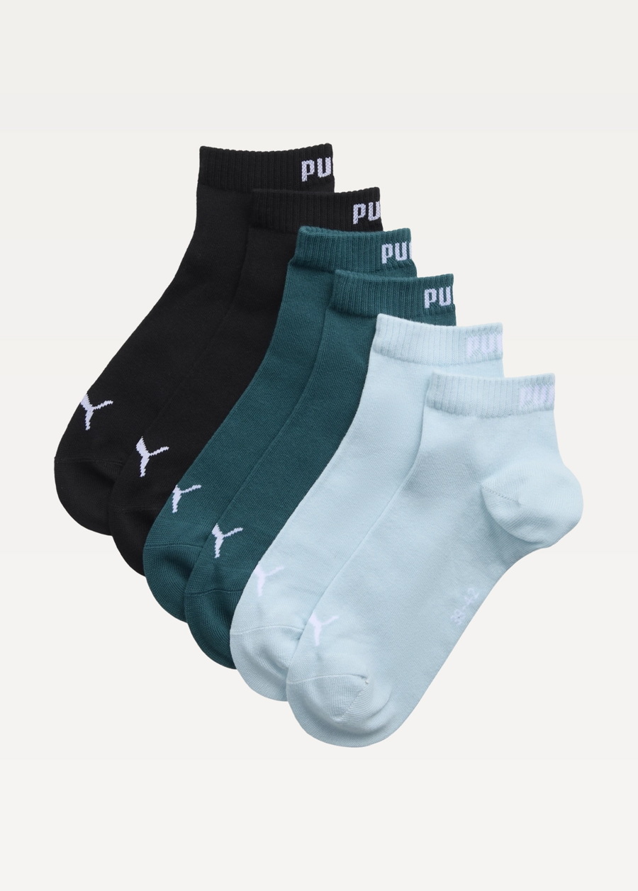 Шкарпетки PUMA UNISEX QUARTER PLAIN (3 пари) Unisex Emerald Ice / Fresh Water