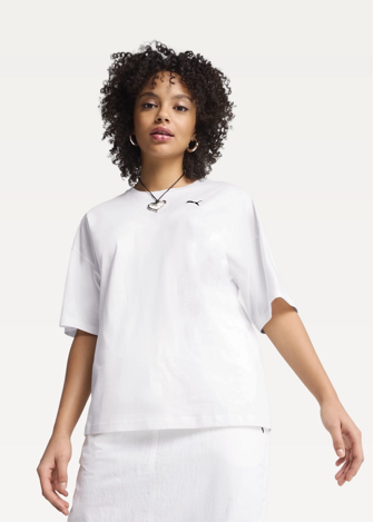 Футболка женская PUMA WARDROBE ESS Oversized Tee белого цвета