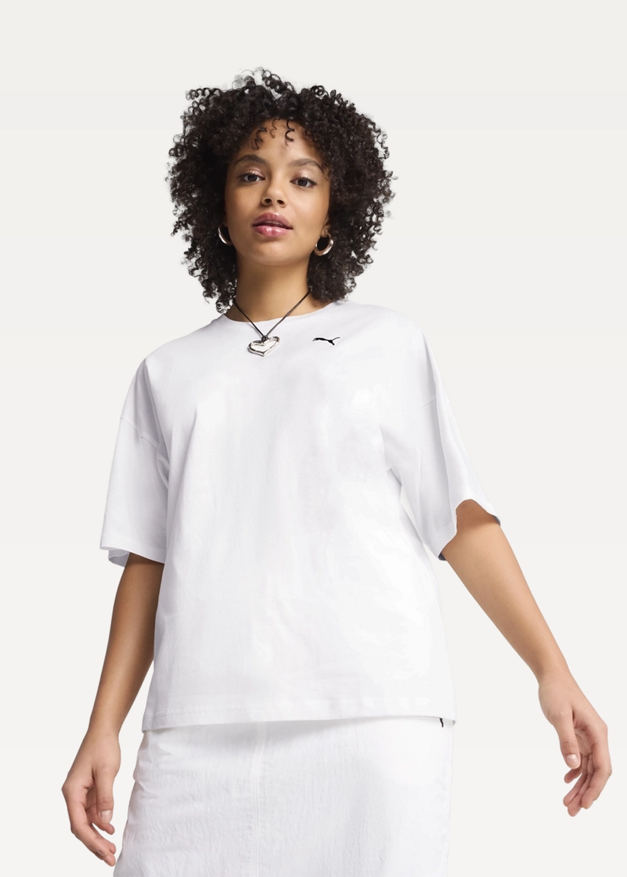 Футболка жіноча PUMA WARDROBE ESS Oversized Tee білого кольору