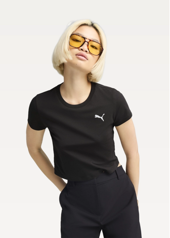 Футболка женская PUMA WARDROBE ESS Baby Tee черного цвета