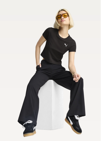 Футболка женская PUMA WARDROBE ESS Baby Tee черного цвета