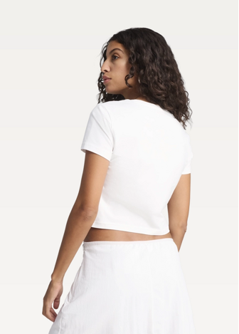 Футболка жіноча PUMA WARDROBE ESS Baby Tee білого кольору