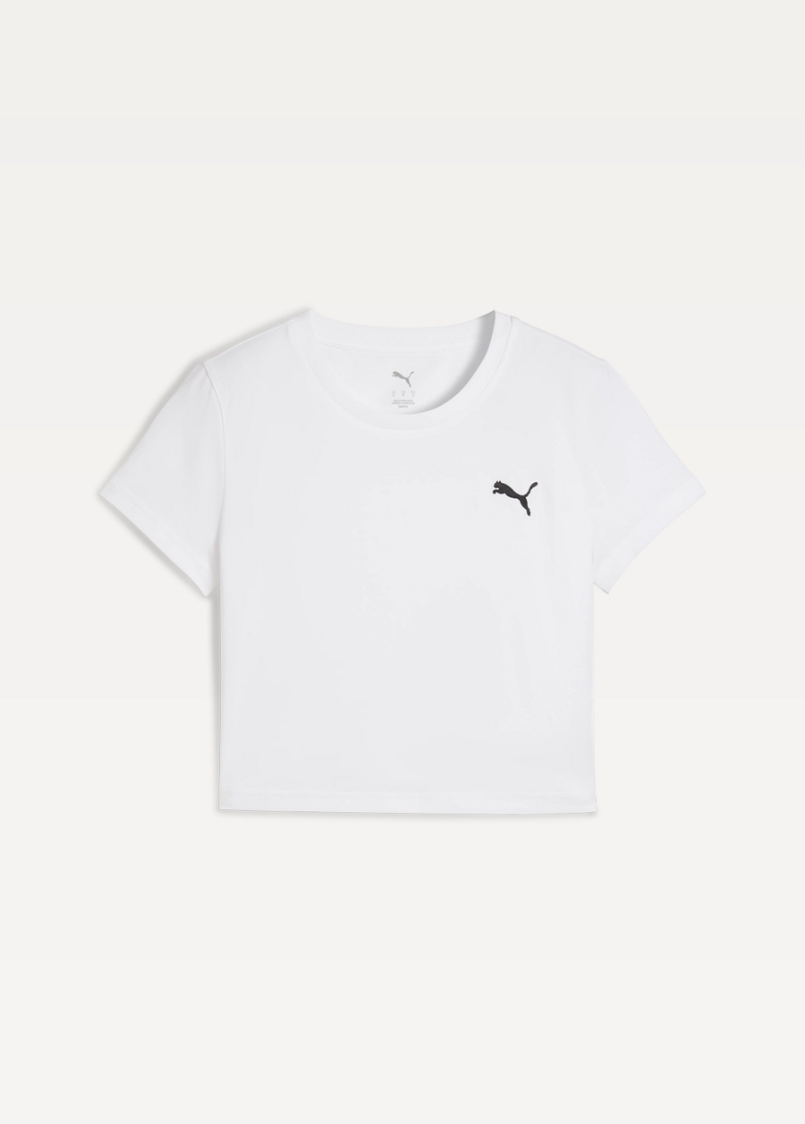 Футболка жіноча PUMA WARDROBE ESS Baby Tee білого кольору