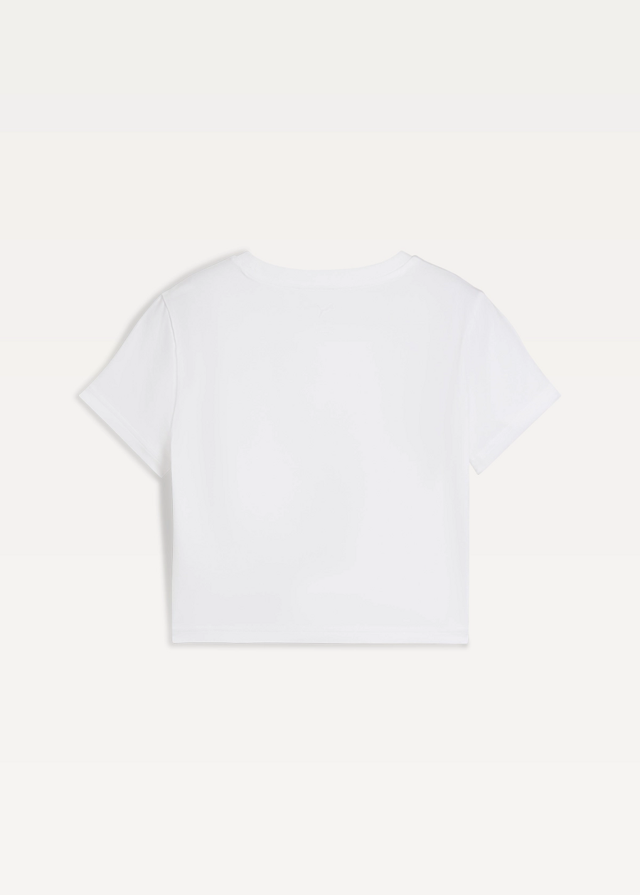 Футболка жіноча PUMA WARDROBE ESS Baby Tee білого кольору