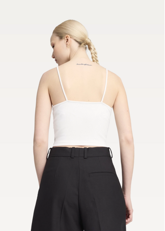 Топ спортивный женский PUMA WARDROBE ESS Ribbed Tank Top белого цвета