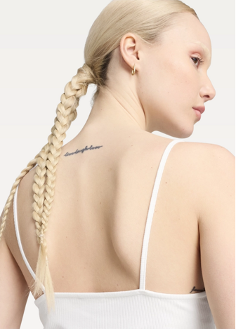 Топ спортивный женский PUMA WARDROBE ESS Ribbed Tank Top белого цвета