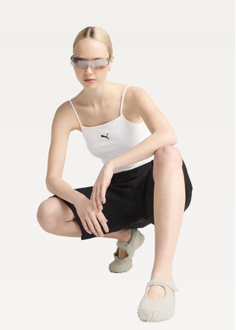 Топ спортивный женский PUMA WARDROBE ESS Ribbed Tank Top белого цвета