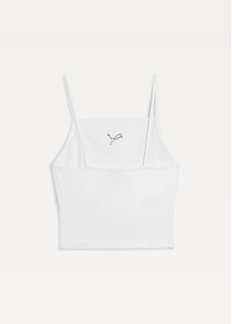 Топ спортивный женский PUMA WARDROBE ESS Ribbed Tank Top белого цвета