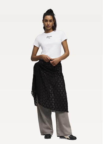 Футболка женская PUMA ESS SCRIPT Tee белого цвета