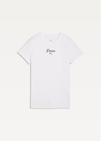 Футболка женская PUMA ESS SCRIPT Tee белого цвета