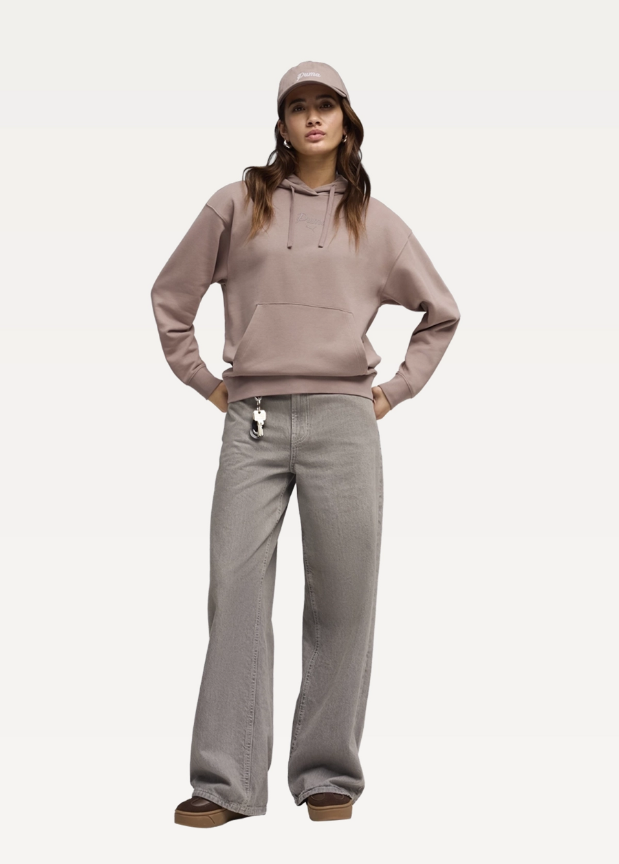 Худі жіноче PUMA ESS SCRIPT Hoodie Sandstone