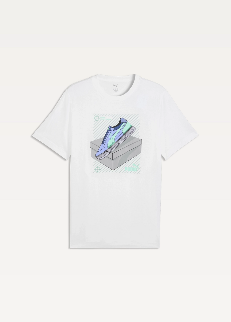Футболка чоловіча PUMA GRAPHIC Sneaker Tee білого кольору