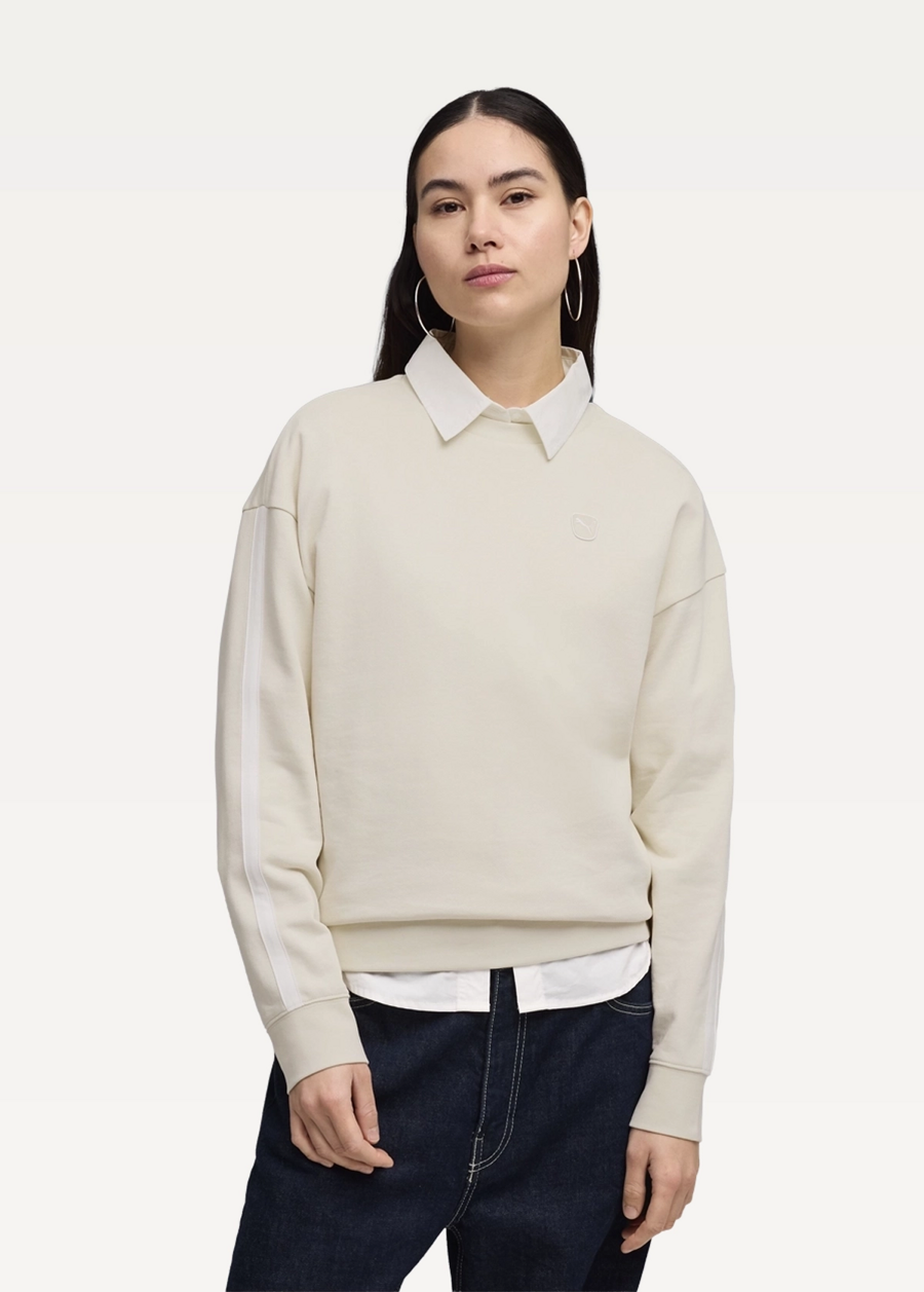 Свитшот женский PUMA ESS ELEVATED Comfort Crew TR Alpine Snow