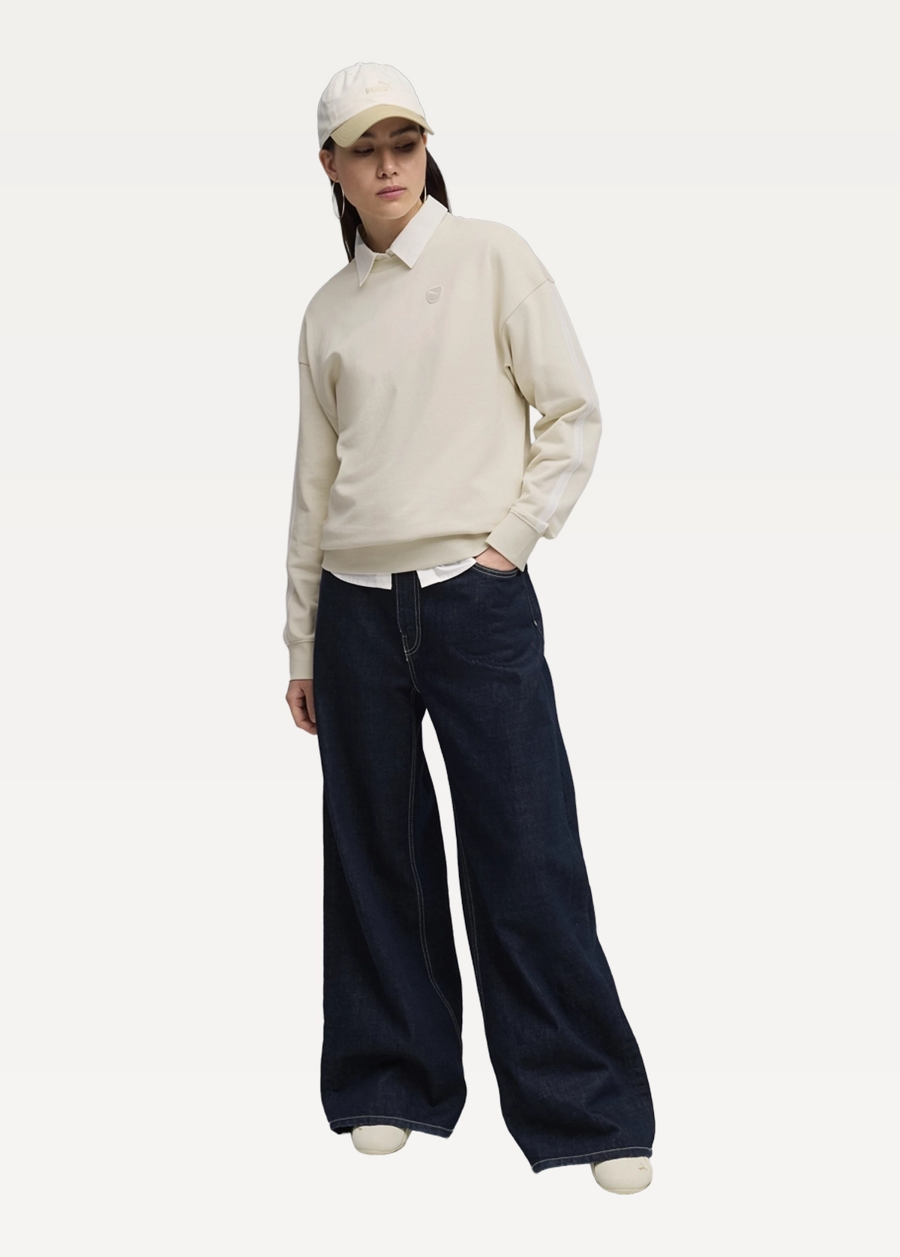 Свитшот женский PUMA ESS ELEVATED Comfort Crew TR Alpine Snow