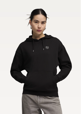 Свитшот женский PUMA ESS ELEVATED Comfort Hoodie черного цвета