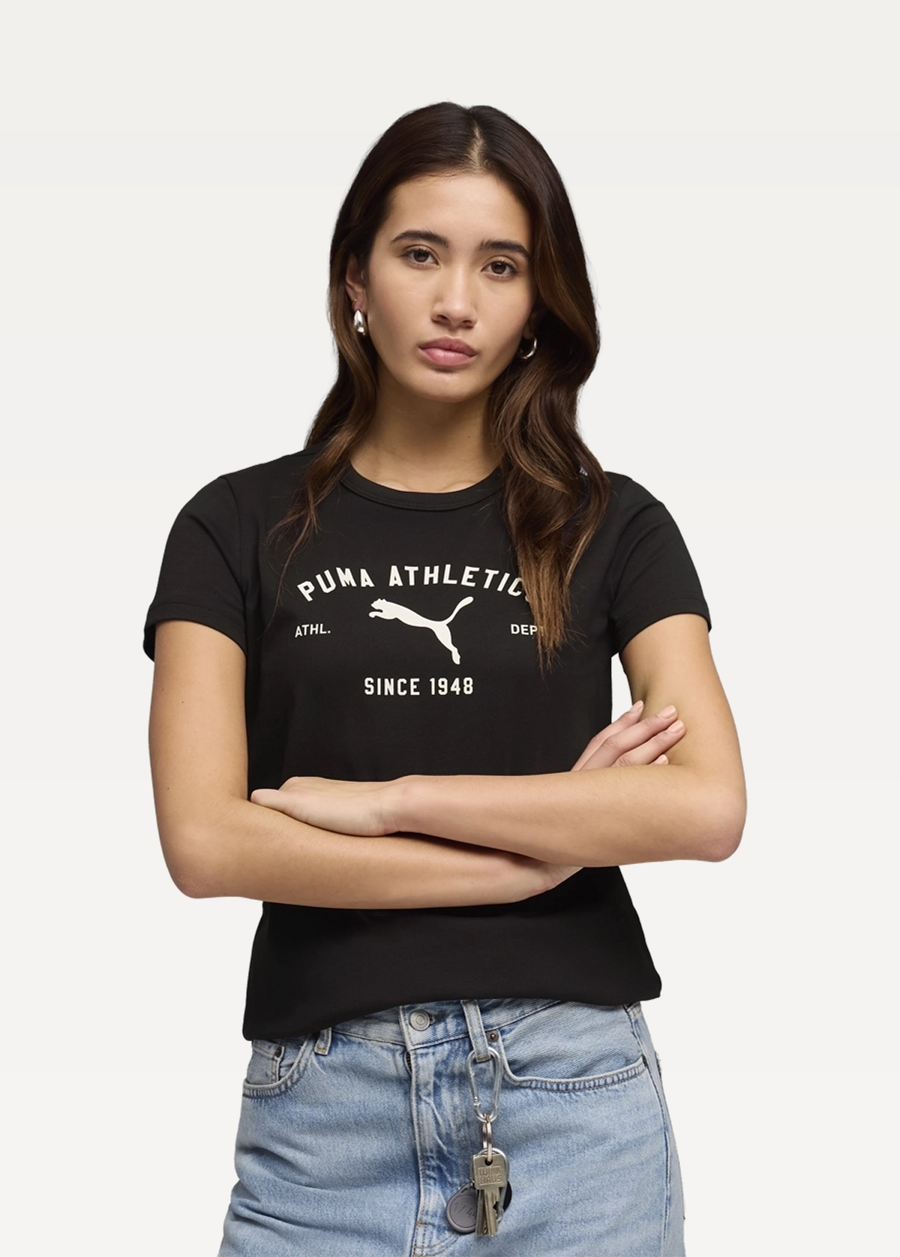 Футболка жіноча PUMA CLASS Graphic Tee чорного кольору