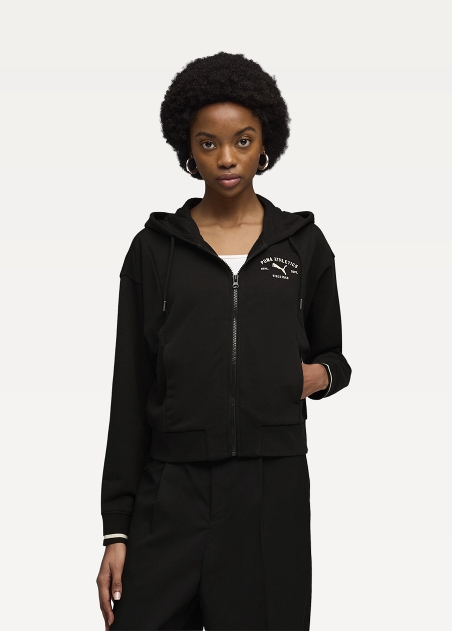 Худи женское PUMA CLASS Full-Zip Hoodie черного цвета