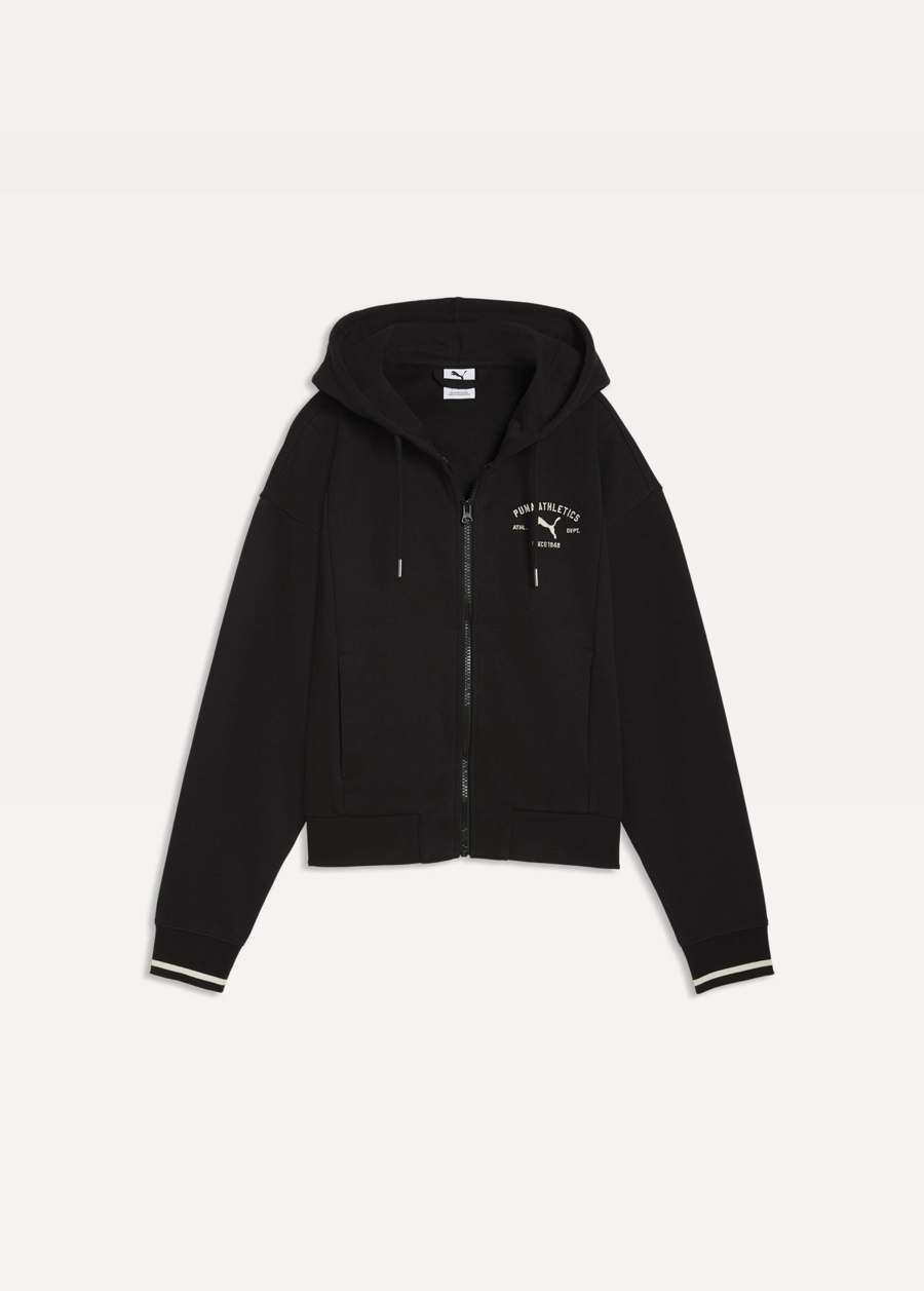 Худи женское PUMA CLASS Full-Zip Hoodie черного цвета