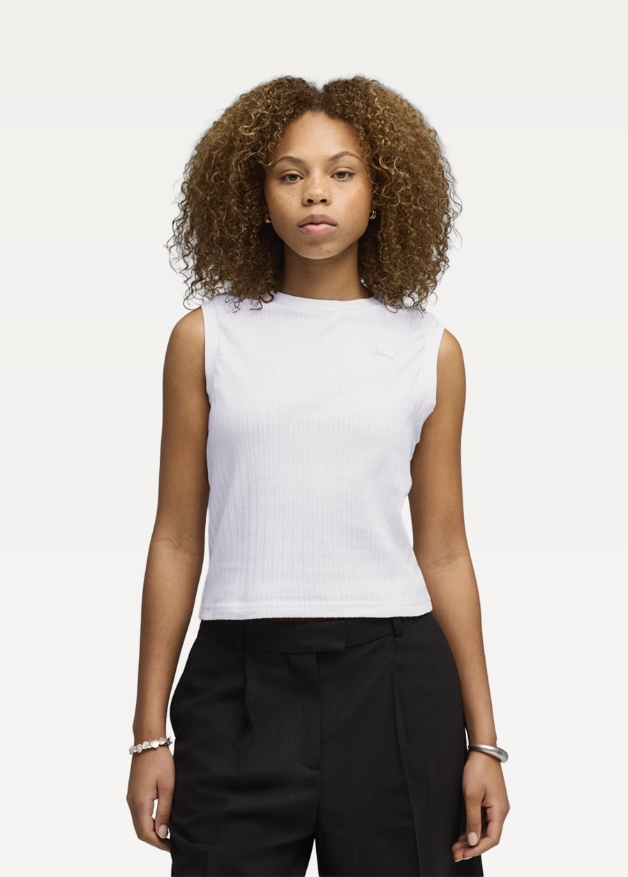 Майка женская PUMA HER Tank белого цвета