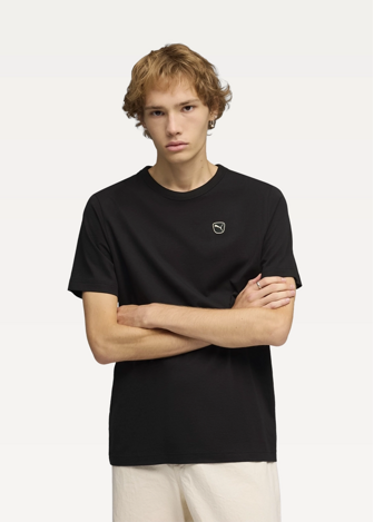 Футболка чоловіча PUMA ESS ELEVATED Black Tee черного цвета