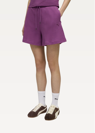 Спортивные шорты женские PUMA HER High-Waist Shorts Plum Wine