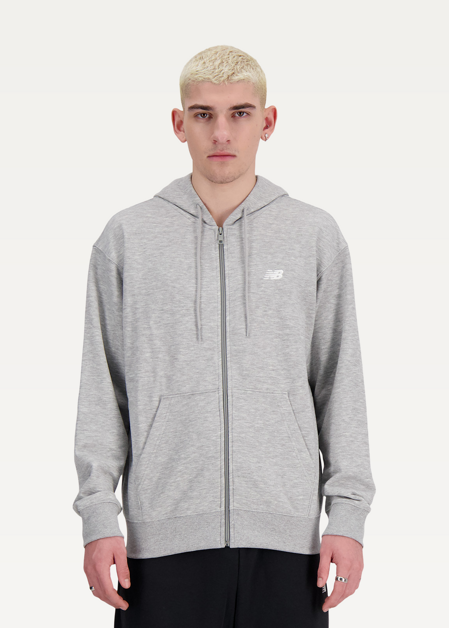 Худи мужское New Balance Stacked Logo серого цвета