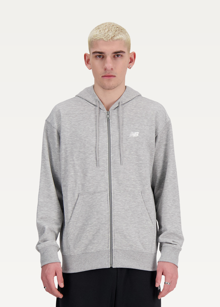 Худи мужское New Balance Stacked Logo серого цвета