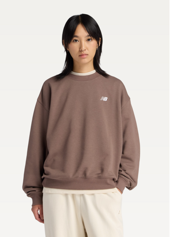 Світшот жіночий New Balance Sport Essentials French Terry Crew шоколадного кольору