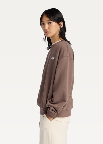 Світшот жіночий New Balance Sport Essentials French Terry Crew шоколадного кольору