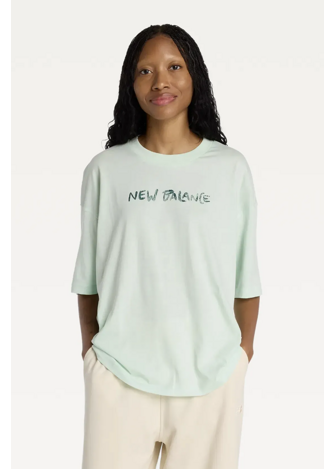 Футболка жіноча New Balance Visibly Loved Oversized м'ятного кольору