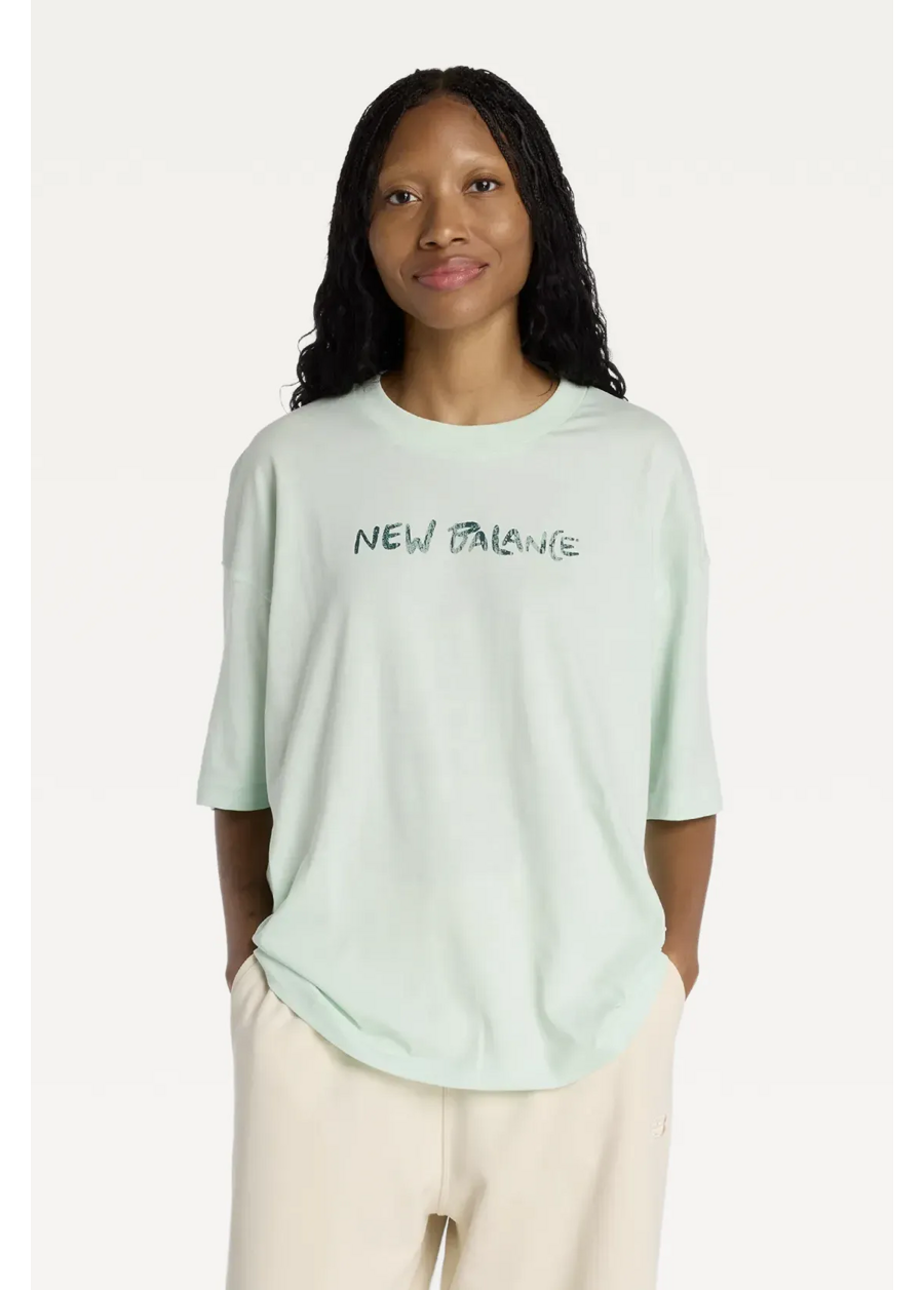 Футболка жіноча New Balance Visibly Loved Oversized м'ятного кольору